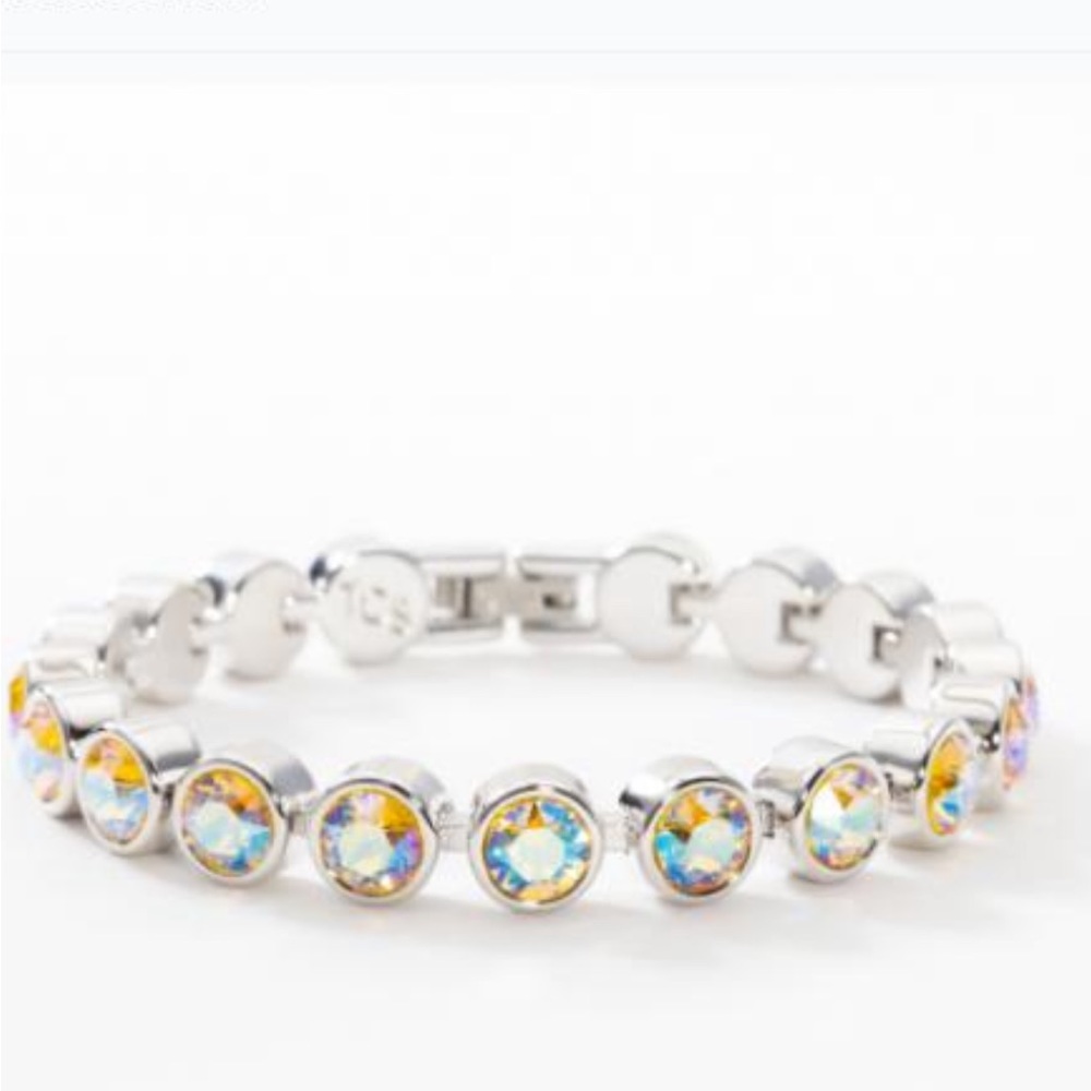 NIB Touchstone by Swarovski Retired Ice Lemon Shimmer Bracelet 7 1/4